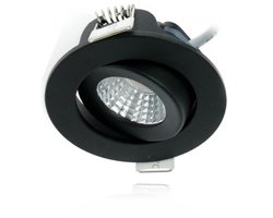 Lichtdesign - inbouwspot zwart - 1 stuk - dim to warm functie met IP54 en kantelbare ring