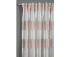 Lichtdoorlatend gordijn - gezelligheid - 1 stuk - oud-roze - 100% polyester - 140 x 175 cm