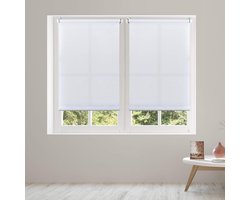 Lichtdoorlatend Rolgordijn - Jaloezie Raambekleding - Privacy Creëren - Installatie Zonder Boren - 75 x 180 cm - Wit