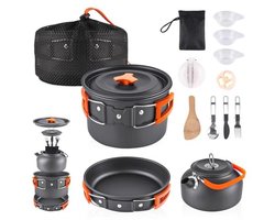 Lichte Camping Kookset met Opbergtas - Ideaal voor Kamperen, Wandelen en Picknicken