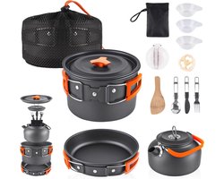 Lichte Camping Kookset met Opbergtas - Ideaal voor Kamperen, Wandelen en Picknicken
