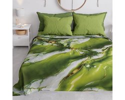 Lichte groene marmeren sprei voor eenpersoonsbed - Perfect voor lente en zomer