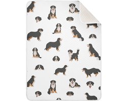 Lichte Katoenen Babymuster Decke met Berner Sennenhond Print voor Wieg en Kinderwagen