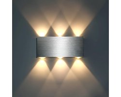 Lichte LED wandlamp voor binnen, moderne vierkante op- en neergaande aluminium verlichting, decoratieve verlichting voor slaapkamer, kantoor, bed, gang, woonkamer, hotel, bar, warm wit