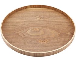 Lichte Ronde Houten Serveerplank 33 cm - Natuurlijke Schaal voor Koffie, Thee en Fruit
