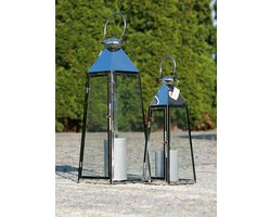LICHTEN Lantaarns stalen piramide set 2 stuks 46/67 cm