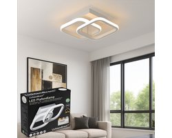 Lichtendirect- LED Plafondlamp Wit-Plafonniere- Modern- Binnenverlichting-Dimbaar 3 staps- Hal slaapkamer lamp l: 35CM- 3.500K- 6500K- 20W