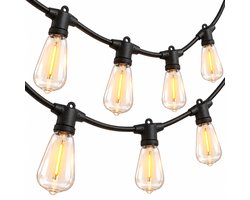 Lichtendirect – Lichtsnoer 17 Meter- verlicht met 30 LED Lampen – Prikkabel voor Binnen & Buiten – IP65 waterdicht – Tuinverlichting | Kerstverlichting | Buitenlamp