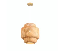 Lichtendirect – Plafonniere - Bamboe Plafondlamp- hanglamp voor woonkamer- Bamboe verlichting- slaapkamer lamp- woonkamerlamp bamboe