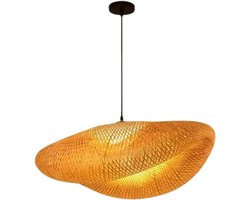 Lichtendirect – XL Bamboe plafondlamp- 60 CM- Bamboe hanglamp – Rotan lamp – Plafonnière – Slaapkamer lamp & woonkamer lamp