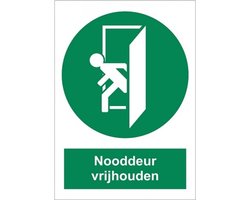 Lichtgevend bord Nooddeur vrijhouden 15x20 cm