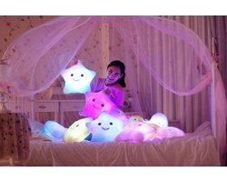 Lichtgevend Kussen Ster • Geel • LED Kussen • Lichtgevende knuffel • Slapen • Kussen met Licht