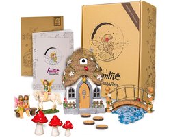 Lichtgevende Feeëntuinset met LED-verlichting, Opklapbare Deur en Betoverende Tuindecoratie