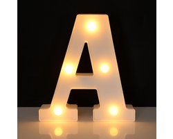 Lichtgevende Letter A - 16 cm - Wit - LED