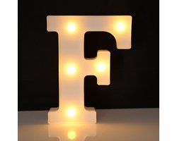Lichtgevende Letter F - 22 cm - Wit - LED