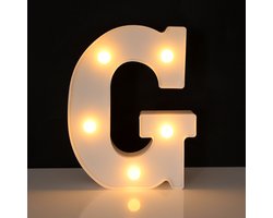 Lichtgevende Letter G - 16 cm - Wit - LED