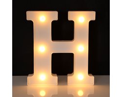 Lichtgevende Letter H - 16 cm - Wit - LED