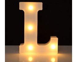 Lichtgevende Letter L - 16 cm - Wit - LED