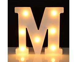 Lichtgevende Letter M - 16 cm - Wit - LED