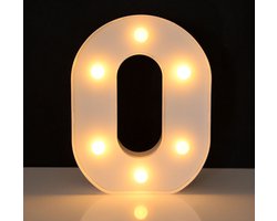 Lichtgevende Letter O - 22 cm - Wit - LED