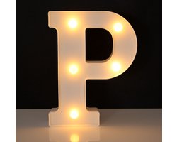 Lichtgevende Letter P - 22 cm - Wit - LED
