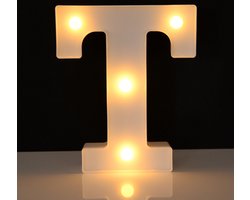 Lichtgevende Letter T - 16 cm - Wit - LED