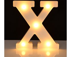 Lichtgevende Letter X - 16 cm - Wit - LED