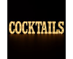 Lichtgevende Letters COCKTAILS - Wit - LED 22 cm