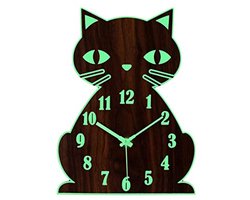 Lichtgevende niet-tikkende wandklok met schattig dierenontwerp voor kinderen