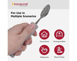 Lichtgewicht bestek - Aangepast keukengerei - Zwakke grip - Foam handvat - Groot handvat - Zilver