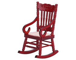 Lichtgewicht Houten Schommelstoel voor Poppenhuizen - 1/12 Schaal Meubelset voor Vroeg Onderwijs en Speelgoed