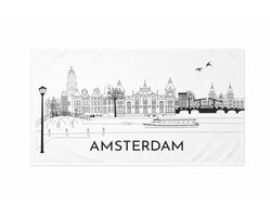 Lichtgewicht Microfiber Bad/Strandlaken Amsterdam- Cadeau & Souvenir- Sneldrogend- 100x180 cm