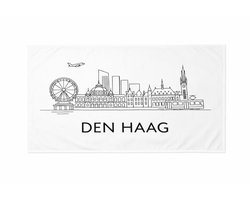 Lichtgewicht Microfiber Bad/Strandlaken Den Haag - Cadeau & Souvenir - Sneldrogend - 100x180 cm
