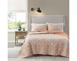 Lichtgewicht Sprei Set Microvezel - Medaillon Patroon - Geschikt voor Volledige & Queen Maat