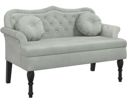 Lichtgrijze Fluwelen Bank – Zitsbank – 2-Zitsbank – Sofa – Loungebank – Zacht Microfiber Fluweel – Dikke Gevulde Kussens