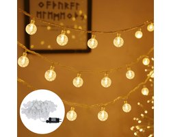Lichtsnoer Buiten 10 m met 80 LED Lampjes Slinger in Warm Wit, 8 Standen, Met Stekker en IP44 voor Tuinverlichting en Sfeerverlichting - NAIZY