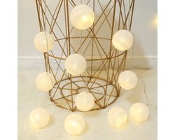 Lichtsnoer - Lichtslinger - Wit - bollampjes - Sfeerverlichting - Feestverlichting - 20 led lampen - USB - 3 meter