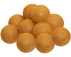 Lichtsnoer met lampjes in de vorm van 10 katoenen LED-bolletjes, lichtroze van kleur, 165 cm, Atmosphera