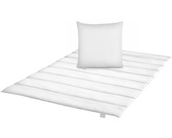 liebling 135 x 200 cm dekbedset met kussen | 4-seizoenen dekbed | incl. 2x koppelbare dekbedden en 1x kussen (80 x 80 cm) | doorgestikt dekbed van 100% microvezel | Made in EU | wasbaar op 40 graden | wit