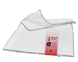 liebling 135 x 200 cm doorgestikt dekbed met Top Cool-weefsel | 4-seizoenen dekbed met twee koppelbare dekbedden | met cooling-effect | tijk en vulling van microvezel | wasbaar op 60 graden | wit