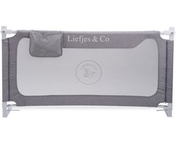 Liefjes & Co Lino Bedhekje 150 cm - In Hoogte Verstelbaar - Inklapbaar - Grijs