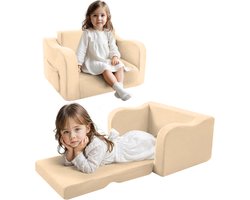 Liefjes & Co Teddy 2 in 1 Sofa - Kinderfauteuils - Kinderstoel - Kindersofa - Beige