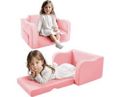 Liefjes & Co Teddy 2 in 1 Sofa - Kinderfauteuils - Kinderstoel - Kindersofa - Roze