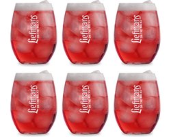Liefmans Fruitbierglazen Fruitesse - Set van 6 glazen voor fruitbier - Ideaal voor frisdrank en koude dranken - Comfortabele drinkvorm - Vaatwasserbestendig - Glas - 250 ml per glas - Tafelaccessoires - Buiten eten