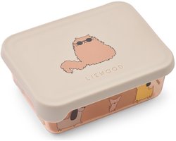 Liewood Ako Tritan Snack Box Cats and Dogs / Sandy 350 ml klein