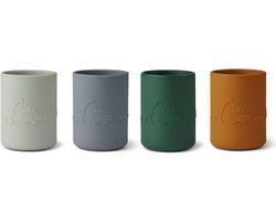 Liewood - Beker Ethan (Set van 4) - Drinkbekers - Dino Blue Multi Mix