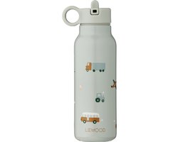 Liewood Falk Water Bottle - 350 ml - Vehicles/Dove Blue Mix