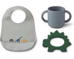 LIEWOOD - Kinderservies - Geschenkset - Bijtspeelgoed - Baby - Dino