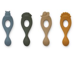Liewood Liva silicone spoon 4-pack Safari/blue multi mix