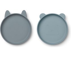Liewood Olivia Siliconen Bord 2-Pack - Blue Mix